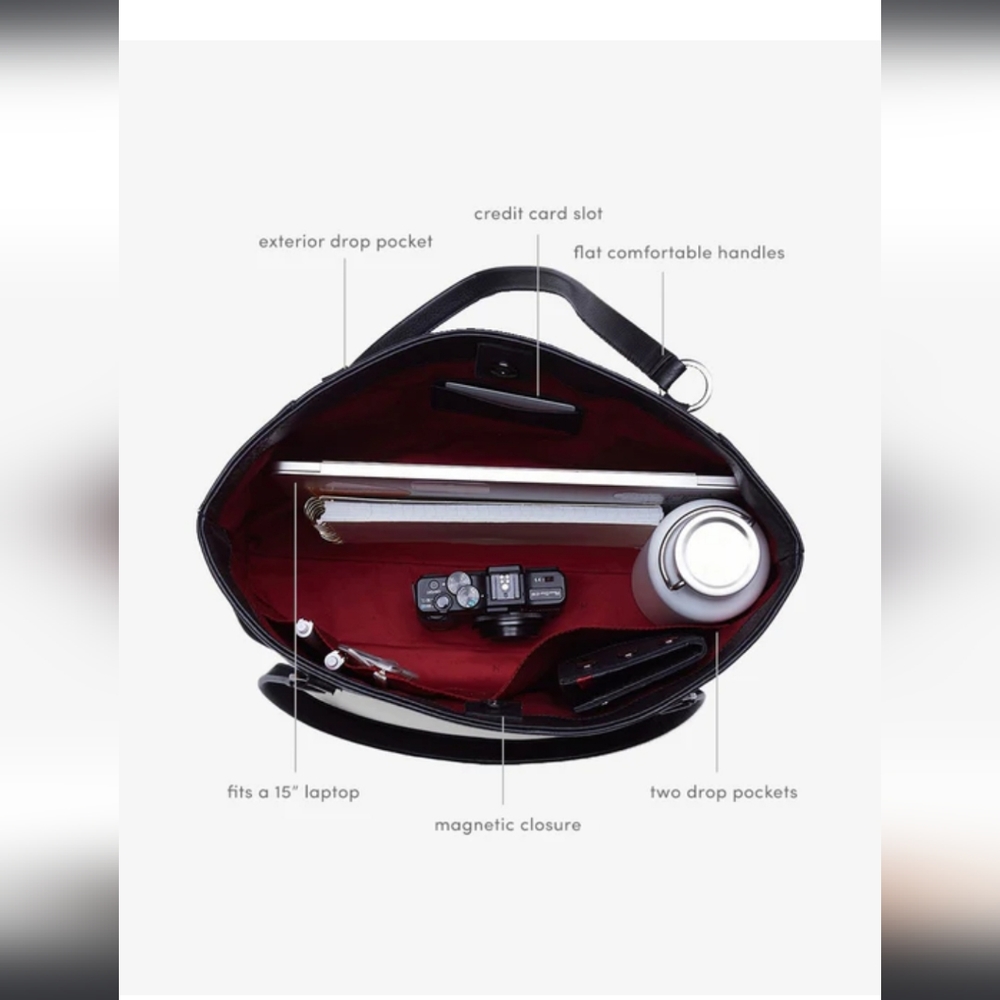 NWT, HAMMITT ANDERSON LARGE TOTE IN BLACK CROCODILE & GUNMETAL HARDWARE - Picture 12 of 16